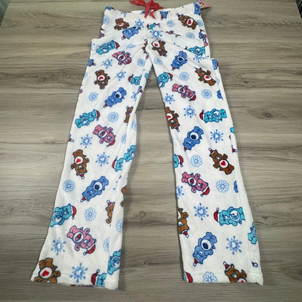 Care Bears White Fleece Lounge Pajama Pants Medium M Winter Holiday NWT